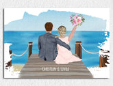 Personalisierte Leinwand Wedding Beach Vibes Clipart mit Namen