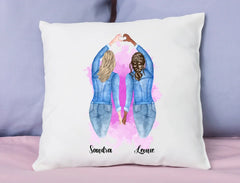 Personalisiertes Kissen beste Freundinnen Clipart mit Namen