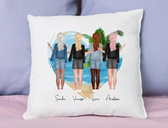 Personalisiertes Kissen beste Freundinnen Clipart Summer Vibes mit Namen