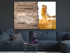 Personalisierte Leinwand Liebe ist das einzige mit Namen und Wunschbild