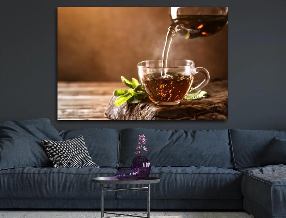 Deko-Leinwand Pfefferminztee