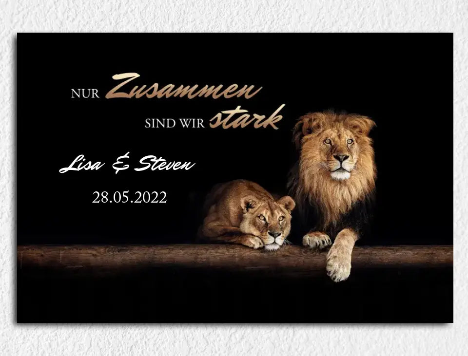 Personalisierte Leinwand Zusammen sind wir Stark mit Namen und Datum