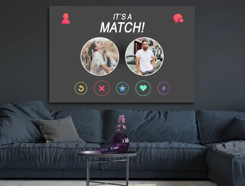 Personalisierte Leinwand | Tinder-Stil It´s a Match!