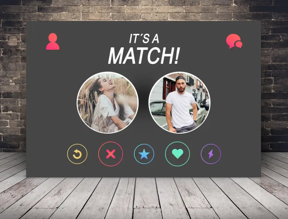 Personalisierte Leinwand | Tinder-Stil It´s a Match!
