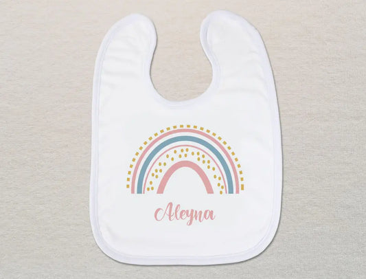 Personalisiertes Baby-Lätzchen | Regenbogen Mädchen