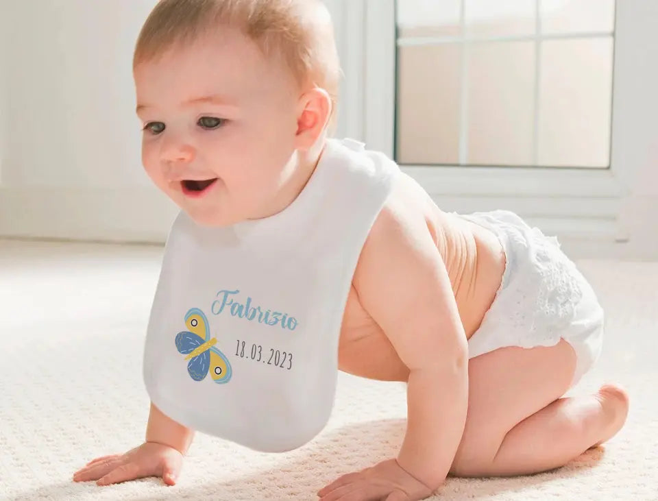 Personalisiertes Baby-Lätzchen | Schmetterling Jungs