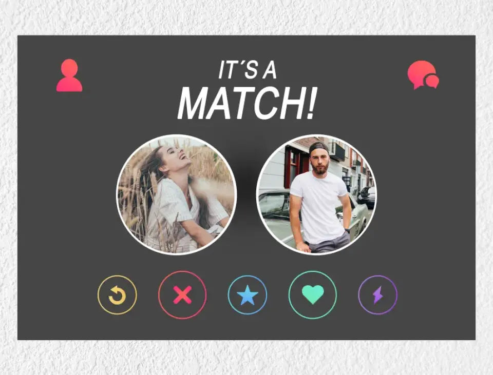 Personalisiertes Poster | Tinder-Stil It´s a Match!