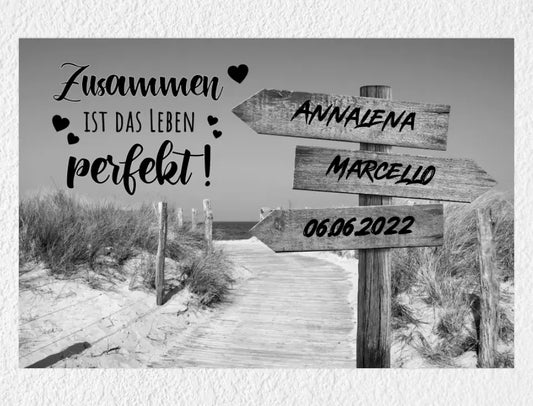 Personalisiertes Poster | Wegweiser Liebe