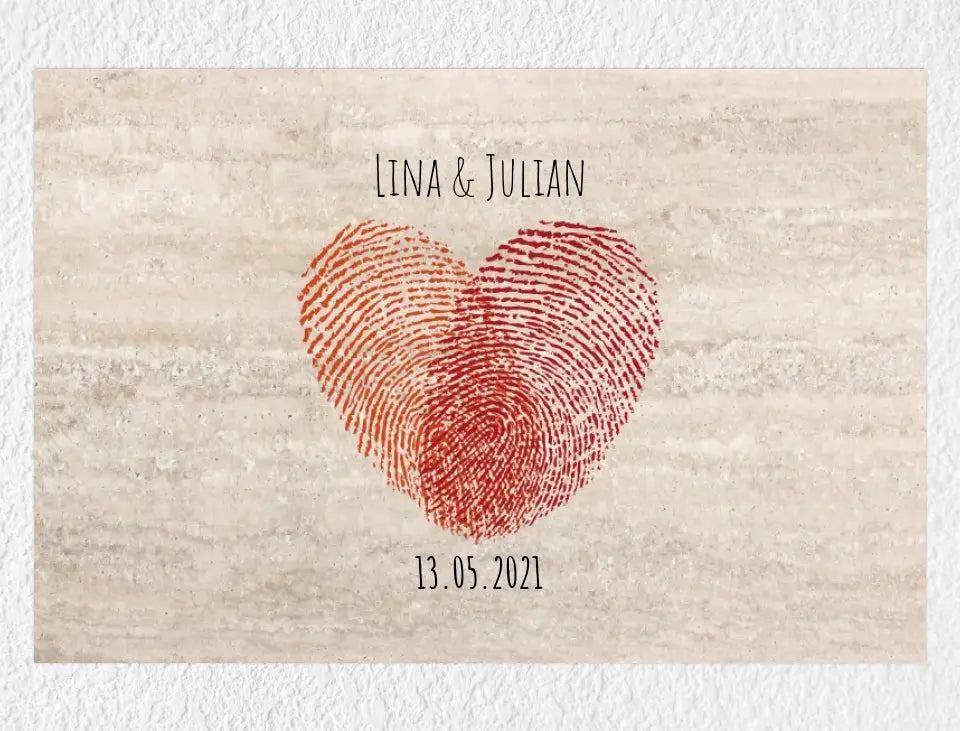 Personalisiertes Poster | Herz aus Holz